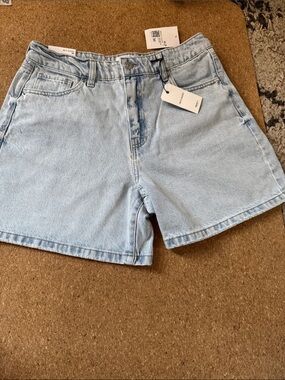 Forever 21 Light Blue High-Rise Denim Shorts